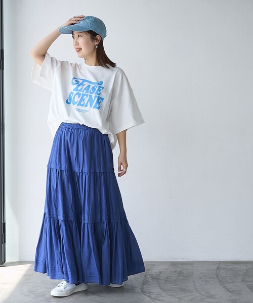 coen(コーエン)の「ロゴプリントビッグTシャツ(Tシャツ/カットソー・レディース・ダークグレー/オフホワイト/ナチュラル・FREE)」の7枚目の写真