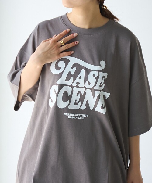 coen(コーエン)の「ロゴプリントビッグTシャツ(Tシャツ/カットソー・レディース・ダークグレー/オフホワイト/ナチュラル・FREE)」の15枚目の写真