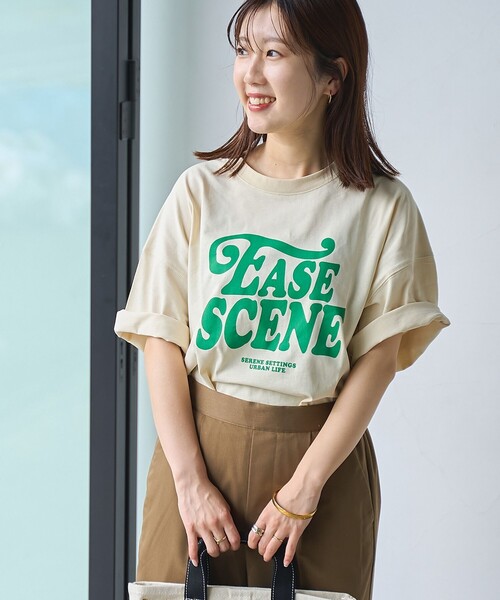 coen(コーエン)の「ロゴプリントビッグTシャツ(Tシャツ/カットソー・レディース・ダークグレー/オフホワイト/ナチュラル・FREE)」の20枚目の写真