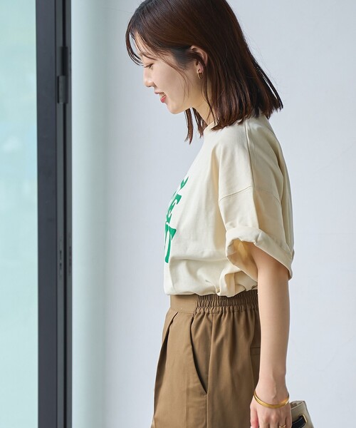 coen(コーエン)の「ロゴプリントビッグTシャツ(Tシャツ/カットソー・レディース・ダークグレー/オフホワイト/ナチュラル・FREE)」の21枚目の写真