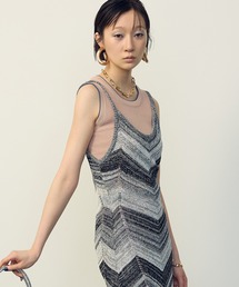 uyu.（ウユ）の「Multi-Border Mesh Knit Dress / マルチボーダーメッシュニットワンピース【uyu./ウユ】（ワンピース）」