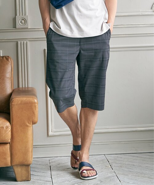 ikka(イッカ)の「6.5分丈チェックドビーハーフパンツ(その他パンツ・メンズ・ネイビー/グレー・XL/L/M/S)」の9枚目の写真