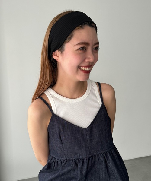 CANAL JEAN(キャナルジーン)の「El mar ワイドリブヘアバンド(ヘアバンド・レディース・ホワイト/ライトグレー/ブラック/ネイビー・ONE SIZE)」の2枚目の写真