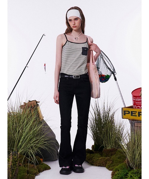 KIRSH(キルシー)の「KIRSH STRIPE POCKET POINT SLEEVELESS キルシー ストライプ ポケット ポイント スリーブレス(キャミソール・レディース・ブルー・ONE SIZE)」の9枚目の写真