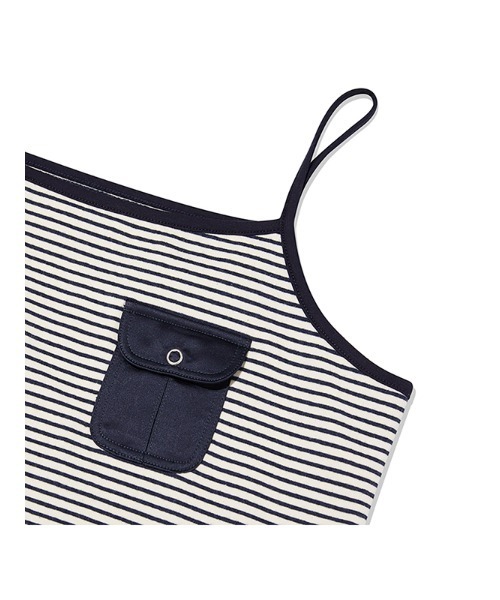 KIRSH(キルシー)の「KIRSH STRIPE POCKET POINT SLEEVELESS キルシー ストライプ ポケット ポイント スリーブレス(キャミソール・レディース・ブルー・ONE SIZE)」の4枚目の写真