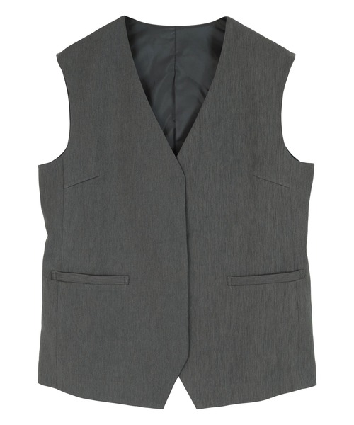 UR'S（ユアーズ）の「Vネックジレ/ベスト（ベスト・レディース・ネイビー/チャコール/ブラック/アイボリー・S/M/L）」の4枚目の写真