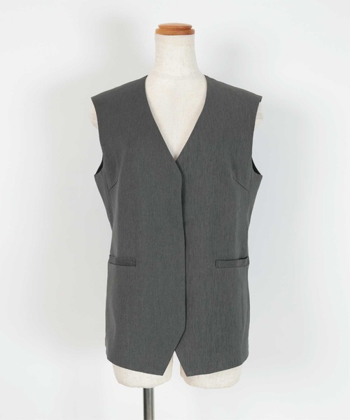 UR'S（ユアーズ）の「Vネックジレ/ベスト（ベスト・レディース・ネイビー/チャコール/ブラック/アイボリー・S/M/L）」の8枚目の写真