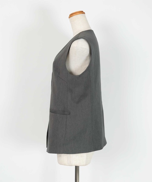 UR'S（ユアーズ）の「Vネックジレ/ベスト（ベスト・レディース・ネイビー/チャコール/ブラック/アイボリー・S/M/L）」の9枚目の写真