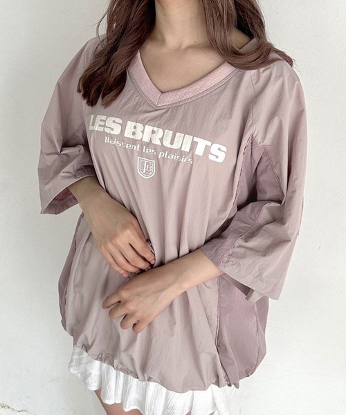 OLIVE des OLIVE（オリーブデオリーブ）の「ゲームシャツ　1041060810（Tシャツ/カットソー・レディース・ネイビー/オフホワイト/ピンク・FREE）」の3枚目の写真