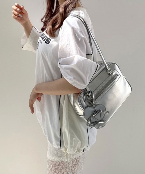 OLIVE des OLIVE（オリーブデオリーブ）の「ゲームシャツ　1041060810（Tシャツ/カットソー・レディース・ネイビー/オフホワイト/ピンク・FREE）」の8枚目の写真