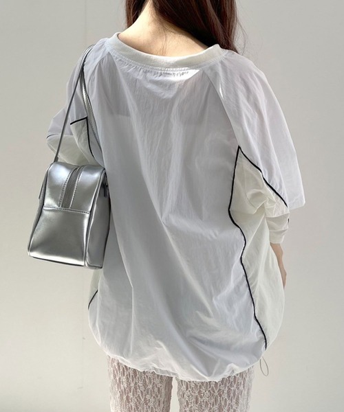 OLIVE des OLIVE（オリーブデオリーブ）の「ゲームシャツ　1041060810（Tシャツ/カットソー・レディース・ネイビー/オフホワイト/ピンク・FREE）」の9枚目の写真