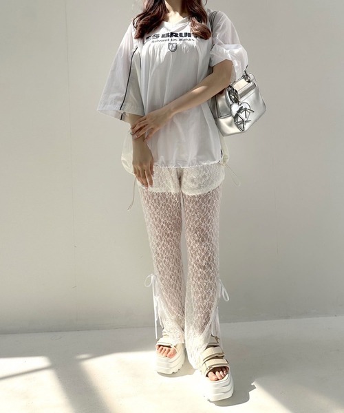 OLIVE des OLIVE（オリーブデオリーブ）の「ゲームシャツ　1041060810（Tシャツ/カットソー・レディース・ネイビー/オフホワイト/ピンク・FREE）」の10枚目の写真