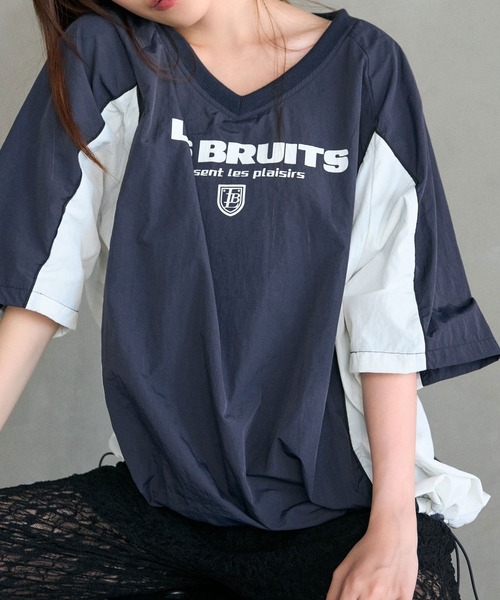 OLIVE des OLIVE（オリーブデオリーブ）の「ゲームシャツ　1041060810（Tシャツ/カットソー・レディース・ネイビー/オフホワイト/ピンク・FREE）」の14枚目の写真