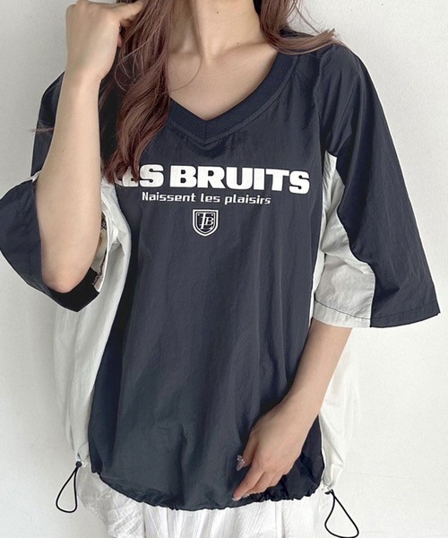 OLIVE des OLIVE（オリーブデオリーブ）の「ゲームシャツ　1041060810（Tシャツ/カットソー・レディース・ネイビー/オフホワイト/ピンク・FREE）」の15枚目の写真