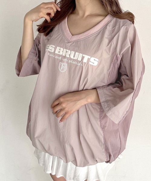 OLIVE des OLIVE（オリーブデオリーブ）の「ゲームシャツ　1041060810（Tシャツ/カットソー・レディース・ネイビー/オフホワイト/ピンク・FREE）」の18枚目の写真