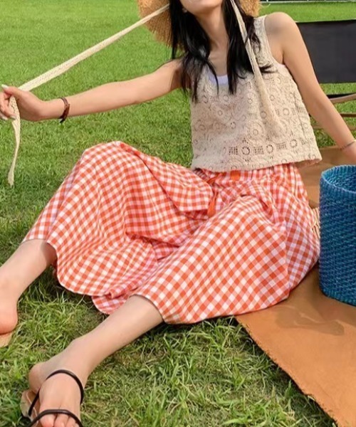 スーパーワイドギンガムチェックパンツ（その他パンツ）｜ENLIKE
