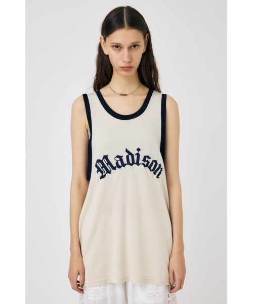 MOUSSY（マウジー）の「VINTAGE LIKE TEAM タンクトップ（タンクトップ・レディース・ライトブラック/レッド/アイボリー・FREE）」の6枚目の写真