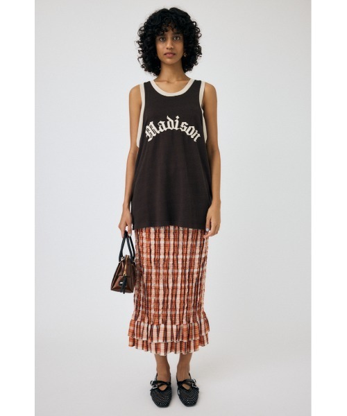 MOUSSY（マウジー）の「VINTAGE LIKE TEAM タンクトップ（タンクトップ・レディース・ライトブラック/レッド/アイボリー・FREE）」の11枚目の写真