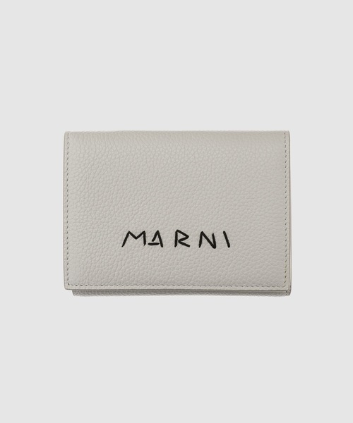 MARNI(マルニ)の「MENDING CALF LEATHER / 三つ折り財布(財布・レディース・ブラック/ライトグレー/ライトベージュ/グレー・ONE SIZE)」の3枚目の写真