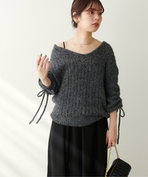 natural couture | 透かしフェザーニット＋キャミワンピースセット(ワンピース)