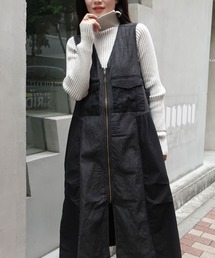 CORNERS | デニム切り替えジャンスカ(ジャンパースカート)