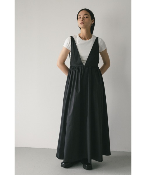STYLEMIXER(スタイルミキサー)の「バックメッシュジャンパースカート(ジャンパースカート・レディース・ベージュ/ブラック・SMALL/MEDIUM)」の3枚目の写真