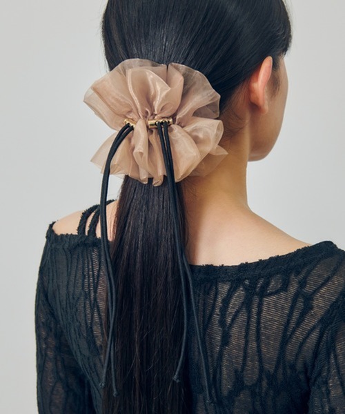 GOLDY（ゴールディ）の「【GOLDY】別注カラー＆新色追加！ドローストリング シアー シュシュ / 6240503/6250751 パーティー/結婚式/オケージョン/謝恩会/成人式/同窓会/お呼ばれ（シュシュ・レディース・グレー/カーキ/ブラック/ホワイト/ブルー/ワイン/その他1/その他2/ゴールド/ピンク/グリーン/ホワイト系その他2/ブルー系その他2/ライトピンク/ブルー系その他3・FREE）」の11枚目の写真