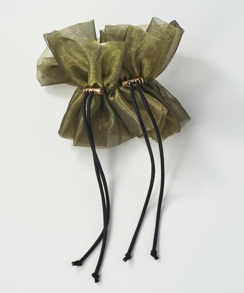 GOLDY（ゴールディ）の「【GOLDY】別注カラー＆新色追加！ドローストリング シアー シュシュ / 6240503/6250751 パーティー/結婚式/オケージョン/謝恩会/成人式/同窓会/お呼ばれ（シュシュ・レディース・グレー/カーキ/ブラック/ホワイト/ブルー/ワイン/その他1/その他2/ゴールド/ピンク/グリーン/ホワイト系その他2/ブルー系その他2/ライトピンク/ブルー系その他3・FREE）」の18枚目の写真