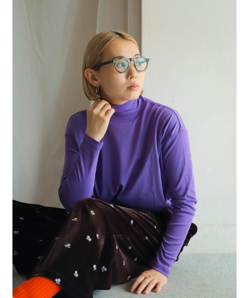 FIL DE FER（フィルデフェール）の「ピマコットンコンビ　タートルP/O（Tシャツ/カットソー・レディース・ブラック/ホワイト/パープル/イエロー/ピンク・FREE）」の3枚目の写真