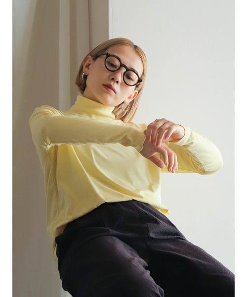FIL DE FER（フィルデフェール）の「ピマコットンコンビ　タートルP/O（Tシャツ/カットソー・レディース・ブラック/ホワイト/パープル/イエロー/ピンク・FREE）」の4枚目の写真