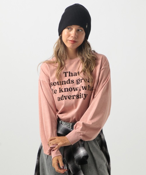 BAYFLOW（ベイフロー）の「[オーバーサイズ]ピグメントロゴロンＴ（Tシャツ/カットソー・レディース・ピンク/チャコール/グリーン/ブラウン/カーキ/オフホワイト・SMALL/MEDIUM）」の6枚目の写真