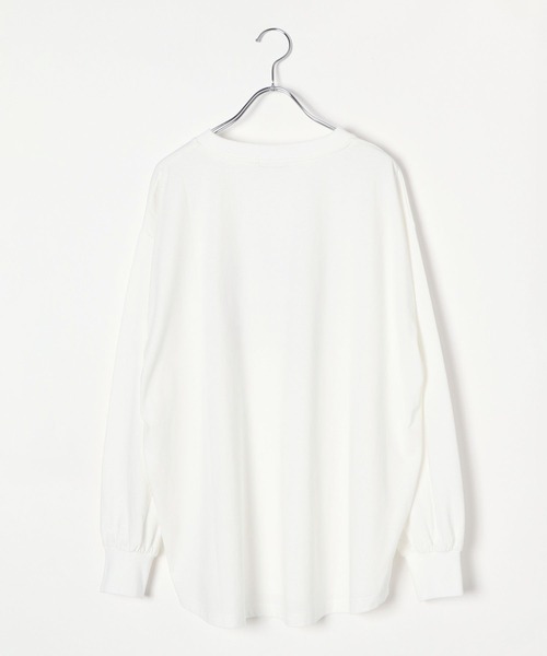 BAYFLOW（ベイフロー）の「[オーバーサイズ]ピグメントロゴロンＴ（Tシャツ/カットソー・レディース・ピンク/チャコール/グリーン/ブラウン/カーキ/オフホワイト・SMALL/MEDIUM）」の8枚目の写真