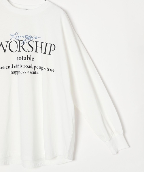 BAYFLOW（ベイフロー）の「[オーバーサイズ]ピグメントロゴロンＴ（Tシャツ/カットソー・レディース・ピンク/チャコール/グリーン/ブラウン/カーキ/オフホワイト・SMALL/MEDIUM）」の10枚目の写真