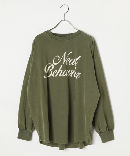 BAYFLOW（ベイフロー）の「[オーバーサイズ]ピグメントロゴロンＴ（Tシャツ/カットソー・レディース・ピンク/チャコール/グリーン/ブラウン/カーキ/オフホワイト・SMALL/MEDIUM）」の15枚目の写真