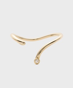 COCOSHNIK K10ダイヤモンド バゲットカット2石 サイドメレーリング K10ダイヤモンド バゲットカット2石 サイドメレーリング（リング