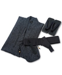 Lulu ＆ Arnie（るるあんどあーにー）の「浴衣 メンズ 6点 セット【 浴衣＋帯＋腰帯＋下駄＋扇子＋信玄袋 】（浴衣）」