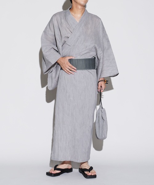 セール】浴衣 メンズ 6点 セット【 浴衣＋帯＋腰帯＋下駄＋扇子