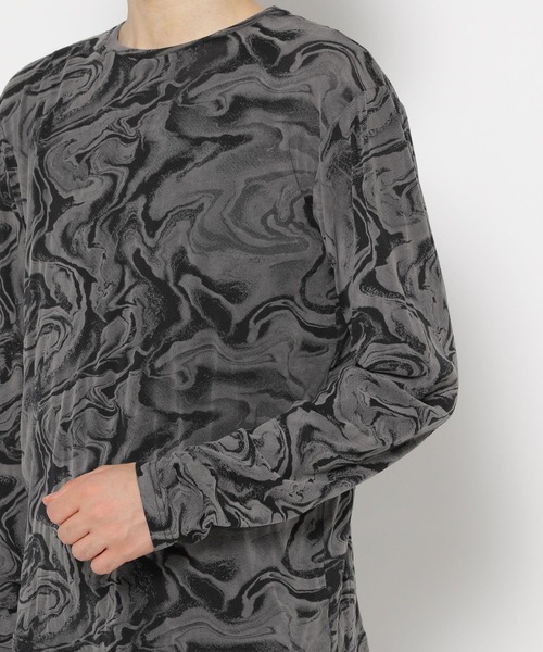 HARE（ハレ）の「シアーマーブルプリントカットソー(HARE)（Tシャツ/カットソー・メンズ・グレー/ブラック・SMALL/MEDIUM）」の13枚目の写真