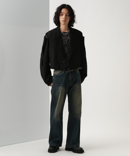 HARE（ハレ）の「シアーマーブルプリントカットソー(HARE)（Tシャツ/カットソー・メンズ・グレー/ブラック・SMALL/MEDIUM）」の21枚目の写真