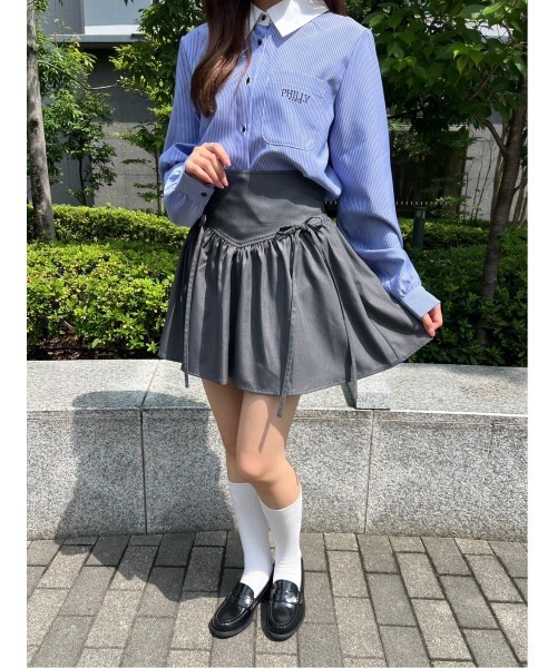 PHILLY（フィリー）の「【PHILLY】ショートラウンドヘムブラウス（シャツ/ブラウス・レディース・ブルー/ホワイト・FREE）」の16枚目の写真