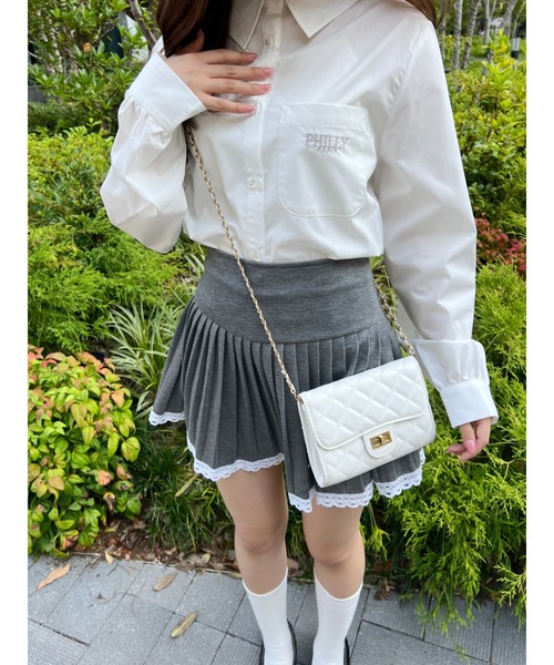 PHILLY（フィリー）の「【PHILLY】ショートラウンドヘムブラウス（シャツ/ブラウス・レディース・ブルー/ホワイト・FREE）」の7枚目の写真