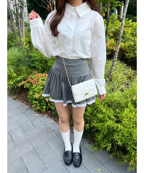 PHILLY（フィリー）の「【PHILLY】ショートラウンドヘムブラウス（シャツ/ブラウス・レディース・ブルー/ホワイト・FREE）」の9枚目の写真