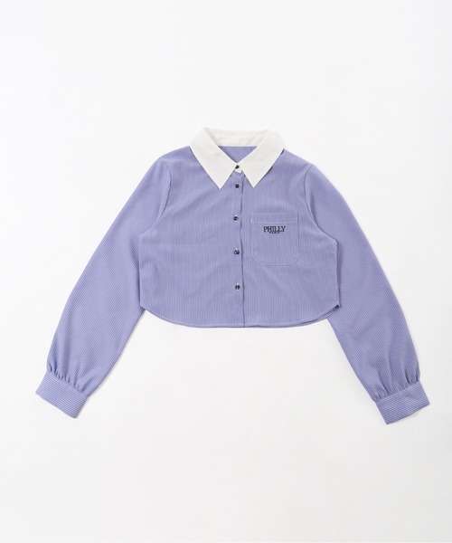 PHILLY（フィリー）の「【PHILLY】ショートラウンドヘムブラウス（シャツ/ブラウス・レディース・ブルー/ホワイト・FREE）」の19枚目の写真