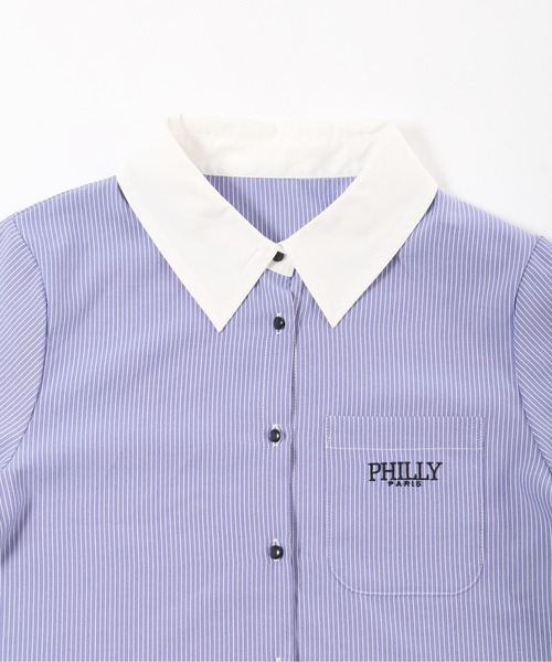 PHILLY（フィリー）の「【PHILLY】ショートラウンドヘムブラウス（シャツ/ブラウス・レディース・ブルー/ホワイト・FREE）」の20枚目の写真