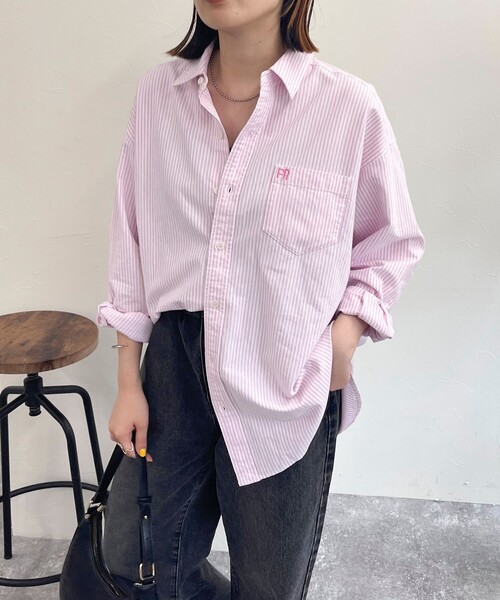 fredy emue(フレディエミュ)の「FR刺繍ベーシックシャツ(シャツ/ブラウス・レディース・オフホワイト/グレー/ブルー系その他/ピンク系その他/ベビーピンク/サックスブルー・38)」の14枚目の写真