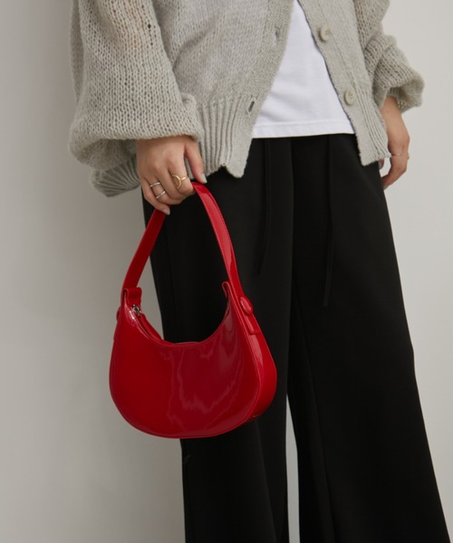 Aunt Marie's（アントマリーズ）の「エナメルムーンワンハンドルミニバッグ（ハンドバッグ・レディース・アイボリー/ブラック/レッド・FREE）」の9枚目の写真