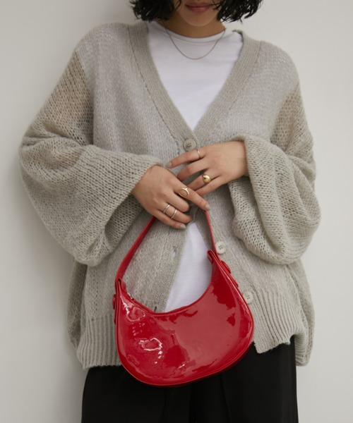 Aunt Marie's（アントマリーズ）の「エナメルムーンワンハンドルミニバッグ（ハンドバッグ・レディース・アイボリー/ブラック/レッド・FREE）」の10枚目の写真