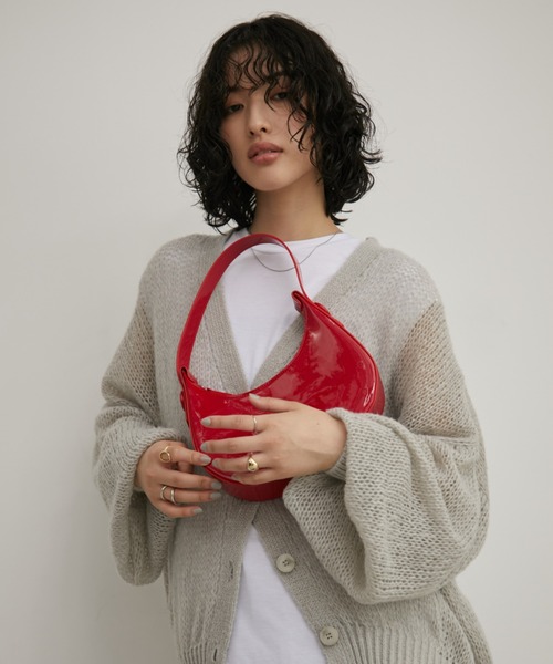 Aunt Marie's（アントマリーズ）の「エナメルムーンワンハンドルミニバッグ（ハンドバッグ・レディース・アイボリー/ブラック/レッド・FREE）」の11枚目の写真