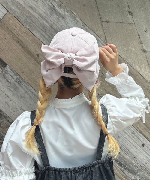 F i.n.t（フィント）の「バックリボンキャップ/fint（キャップ・レディース・ライトピンク/アイボリー/ブラック・FREE）」の3枚目の写真