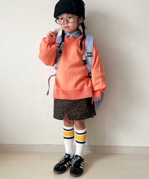 CIAOPANIC TYPY（チャオパニックティピー）の「【新色追加】【KIDS】スウェットライクニットプルオーバー（ニット/セーター・キッズ・ピンク/レッド/ブルー/オレンジ/オフホワイト/ブラック・SMALL/MEDIUM/LARGE/X-LARGE/XX-LARGE）」の6枚目の写真